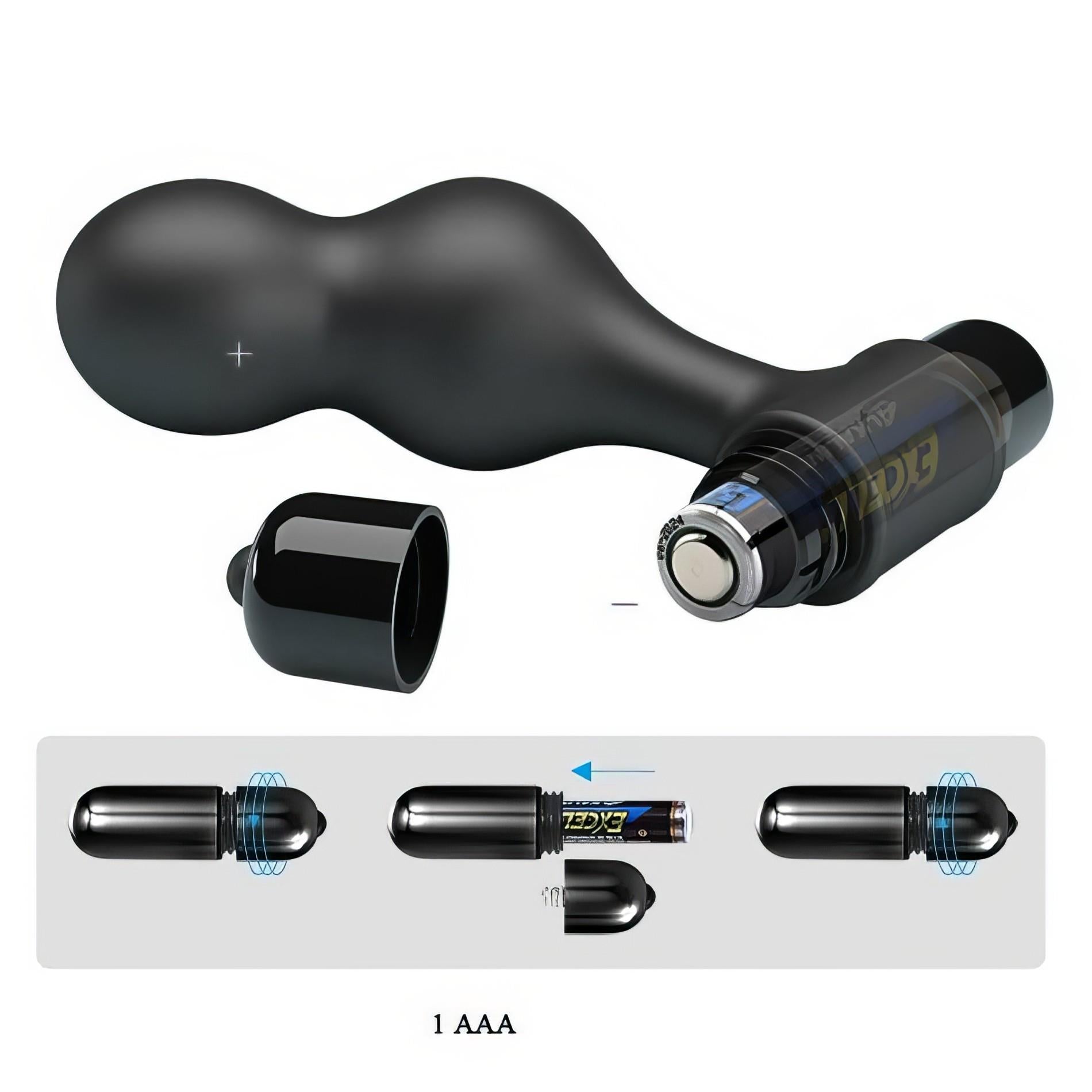 5-Mr. Play Silicone Anal Plug, 10 functions of vibration Black-5