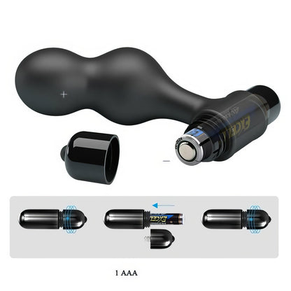 5-Mr. Play Silicone Anal Plug, 10 functions of vibration Black-5