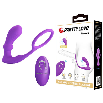 1-PRETTY LOVE - Warren Purple, Wireless remote control 12 pulse wave settings 12 vibration functions-1