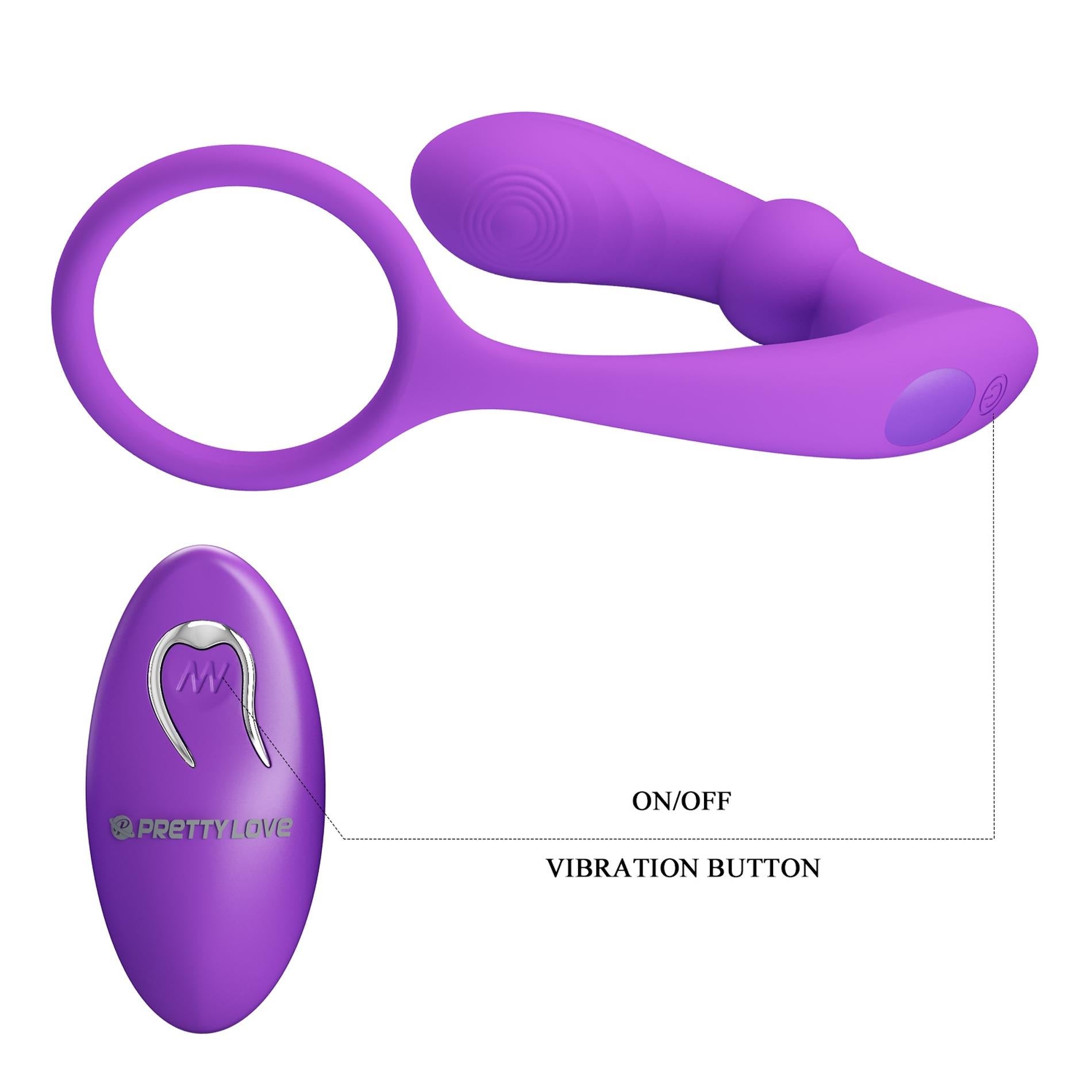 7-PRETTY LOVE - Warren Purple, Wireless remote control 12 pulse wave settings 12 vibration functions-7