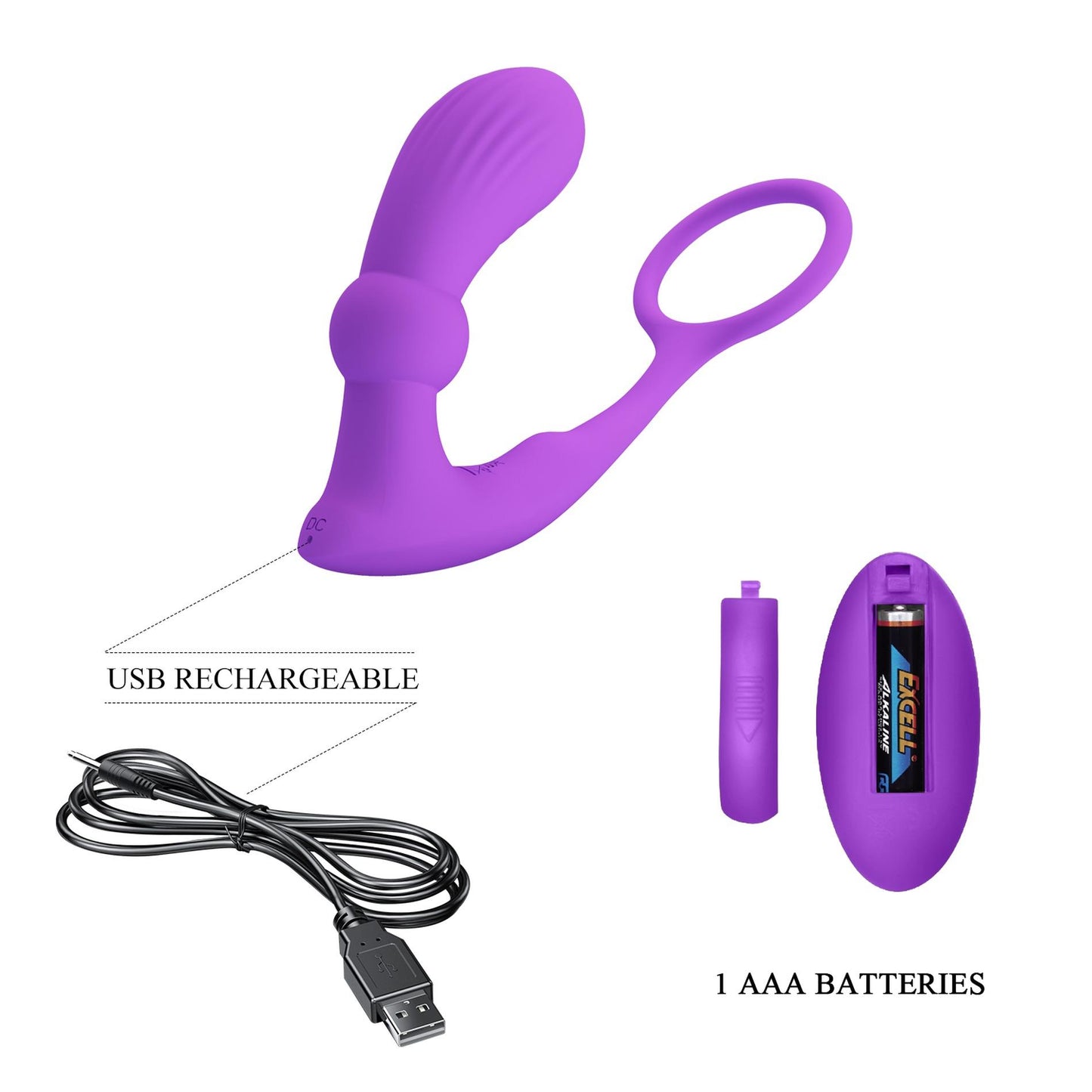 8-PRETTY LOVE - Warren Purple, Wireless remote control 12 pulse wave settings 12 vibration functions-8
