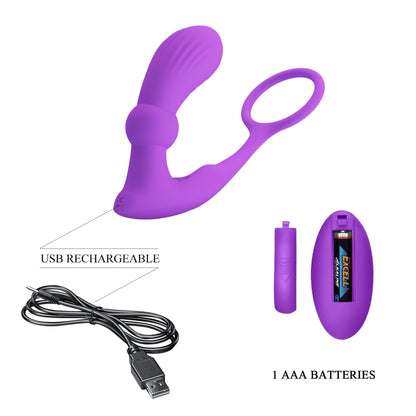 8-PRETTY LOVE - Warren Purple, Wireless remote control 12 pulse wave settings 12 vibration functions-8