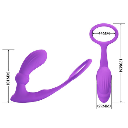 9-PRETTY LOVE - Warren Purple, Wireless remote control 12 pulse wave settings 12 vibration functions-9