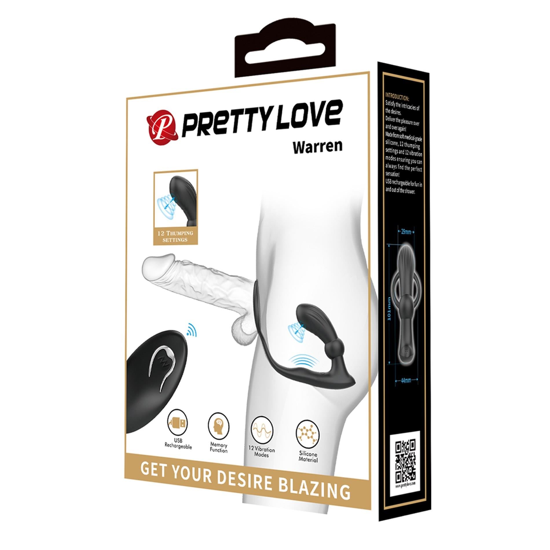 10-PRETTY LOVE - Warren Black, 12 vibration functions 12 pulse wave settings Wireless remote control-10