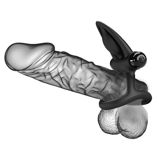 2-Pierścień na penisa ring z wibracjami  PRETTY LOVE COCK RING czarny-2