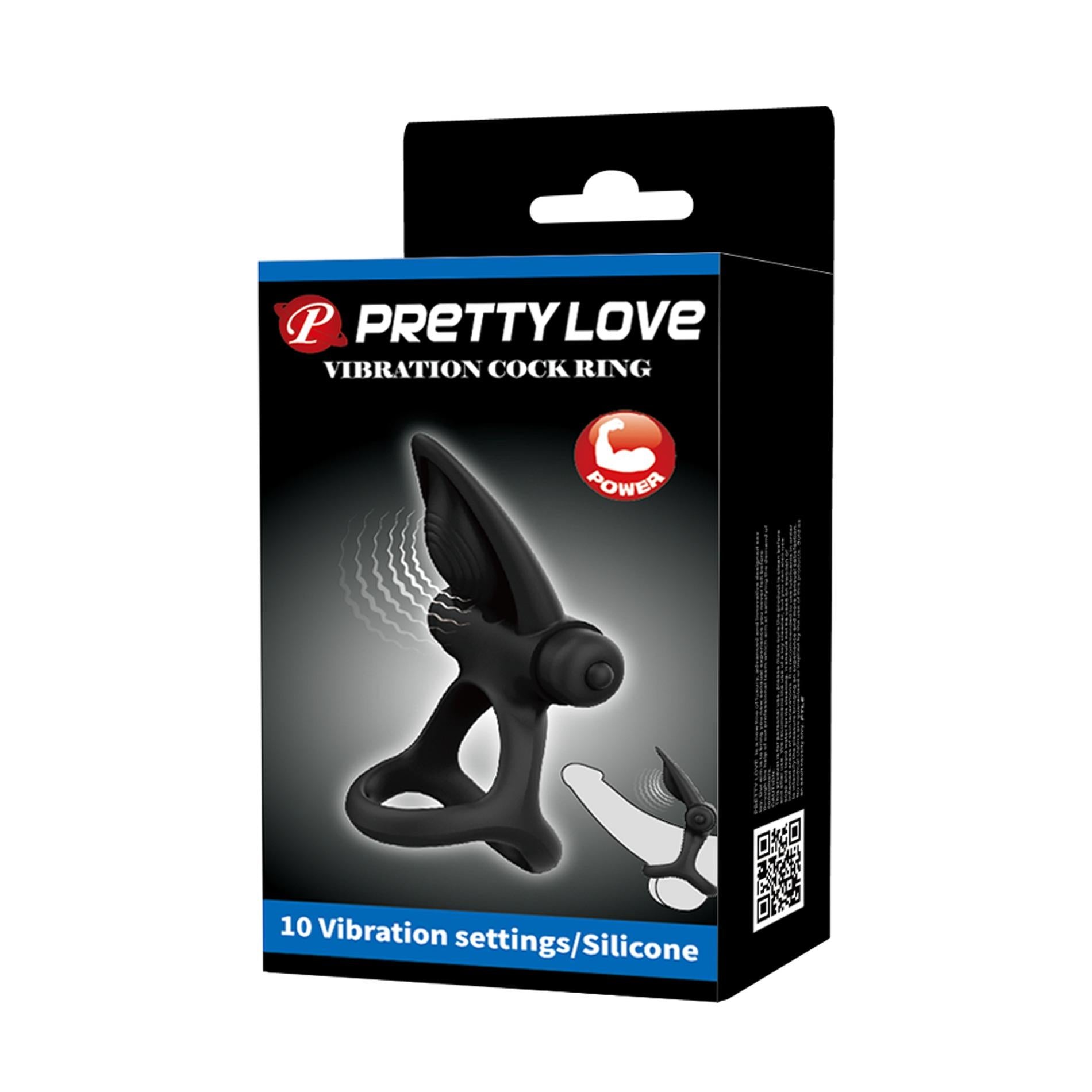 9-Pierścień na penisa ring z wibracjami  PRETTY LOVE COCK RING czarny-9