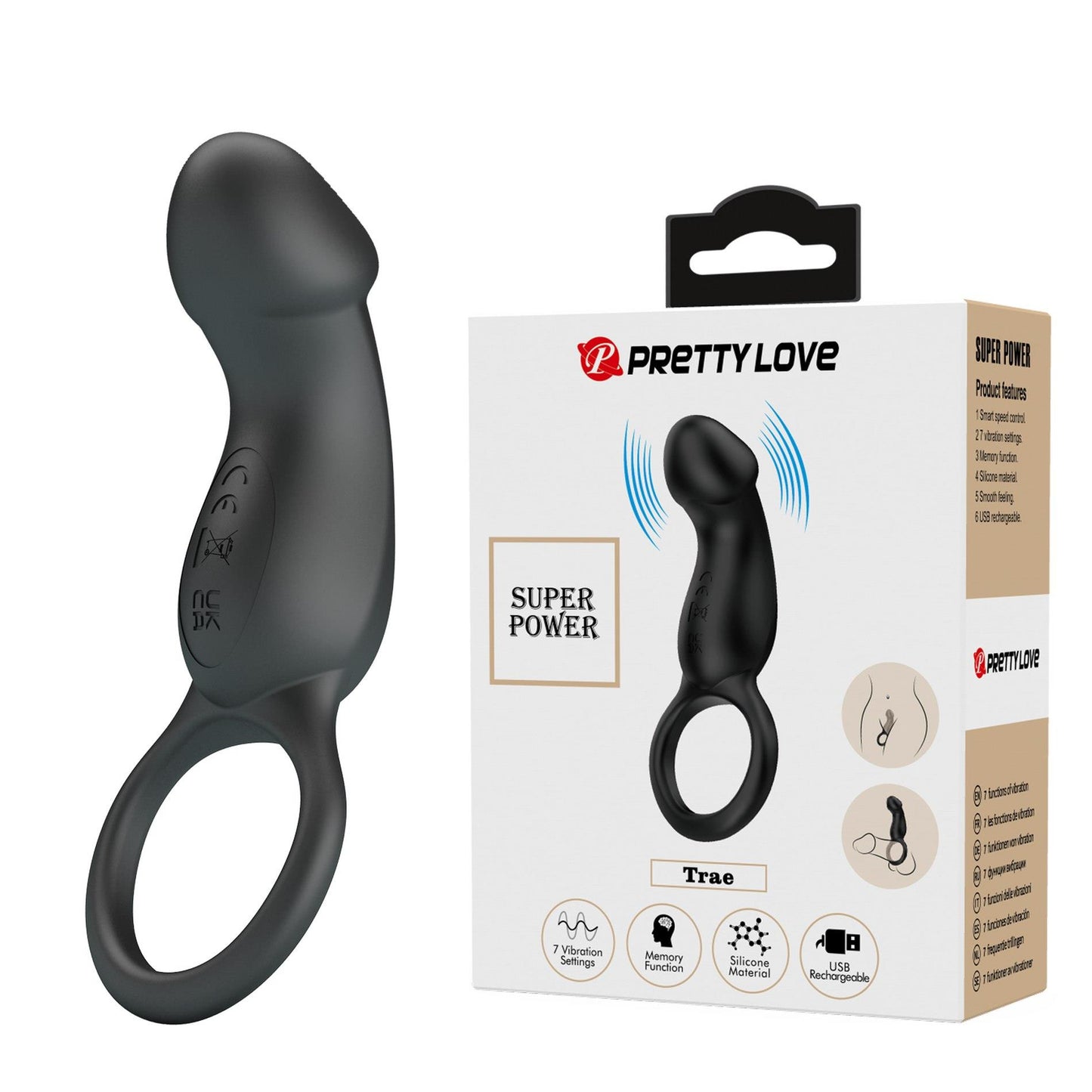 1-PRETTY LOVE - Trae black, 7 vibration functions Memory function-1