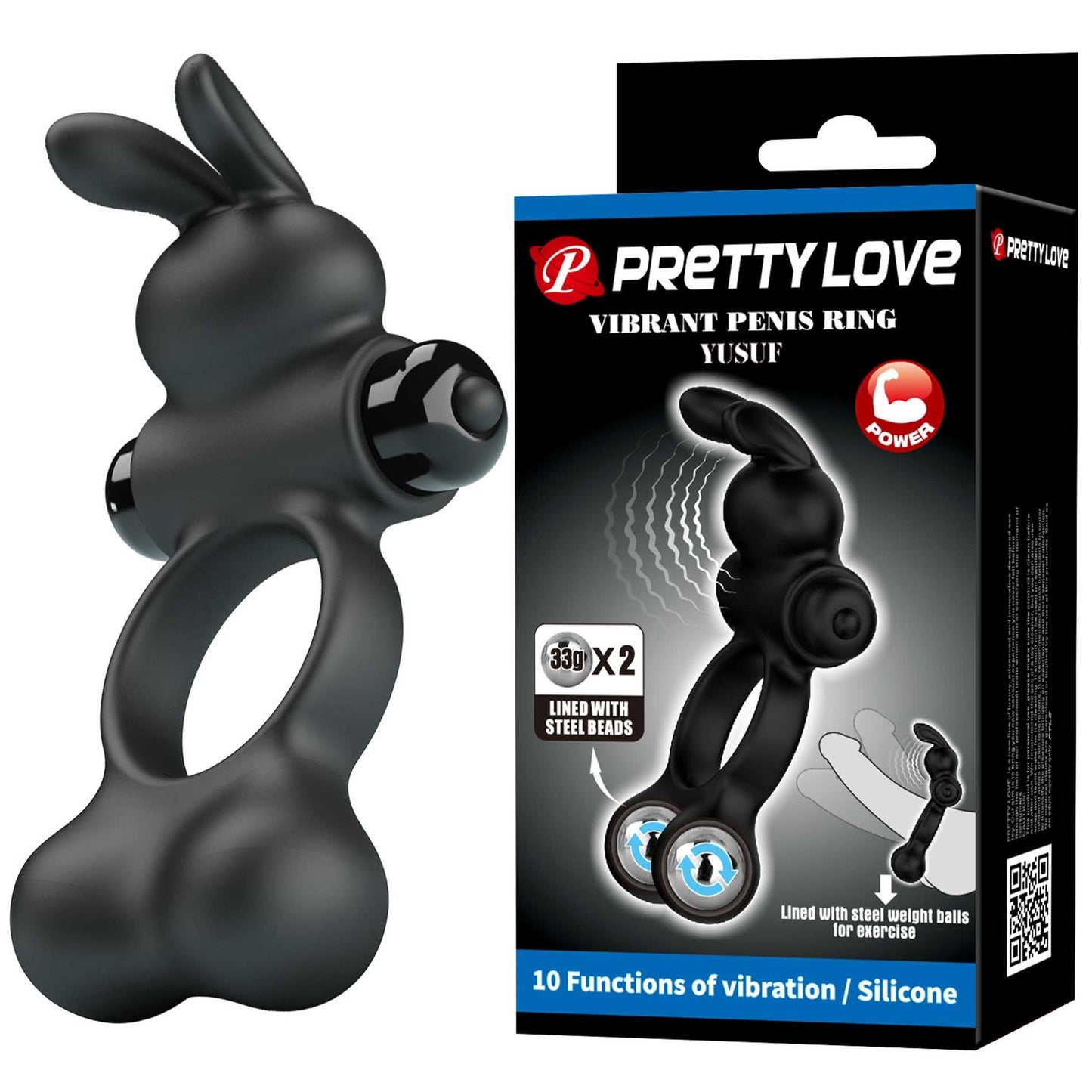 3-PRETTY LOVE - Vibrate Penis Ring YUSUF 10 functions-3