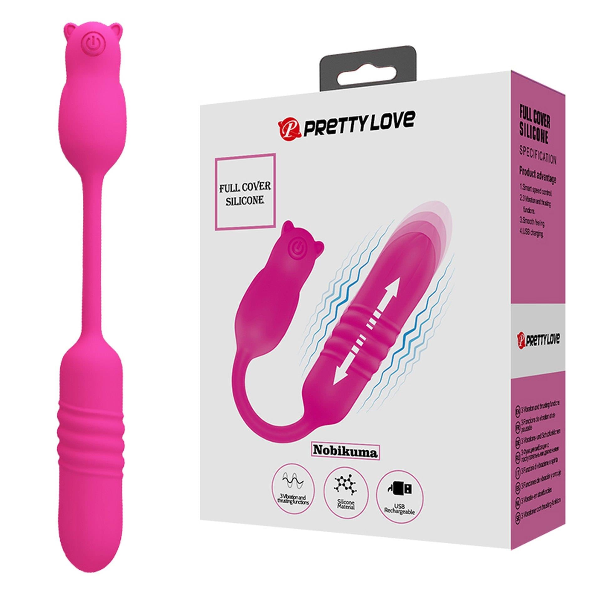 1-PRETTY LOVE - Nobikuma, 3 vibration functions 3 thrusting settings-1