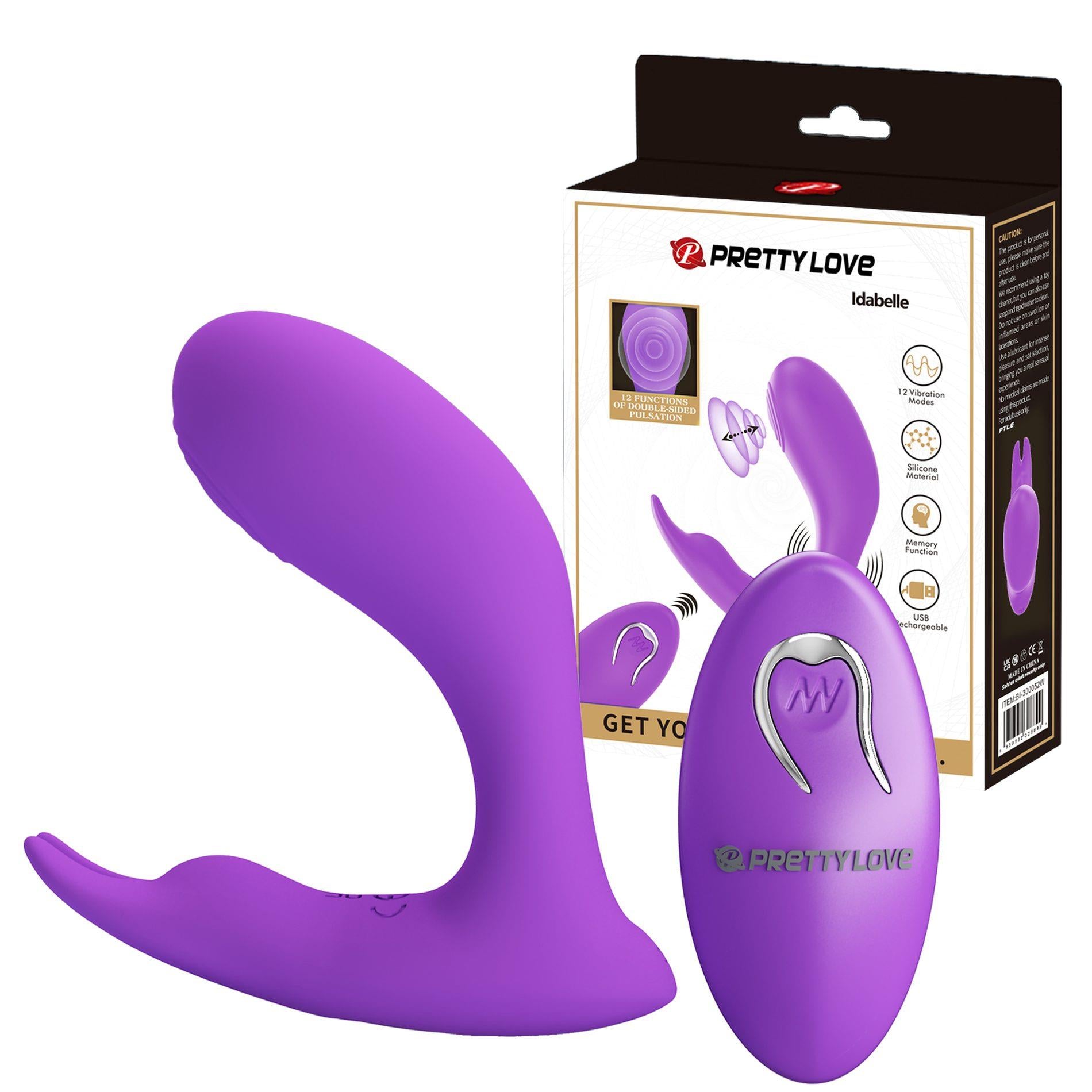1-PRETTY LOVE - Idabelle Purple, 12 vibration functions 12 pulse wave settings Wireless remote control-1
