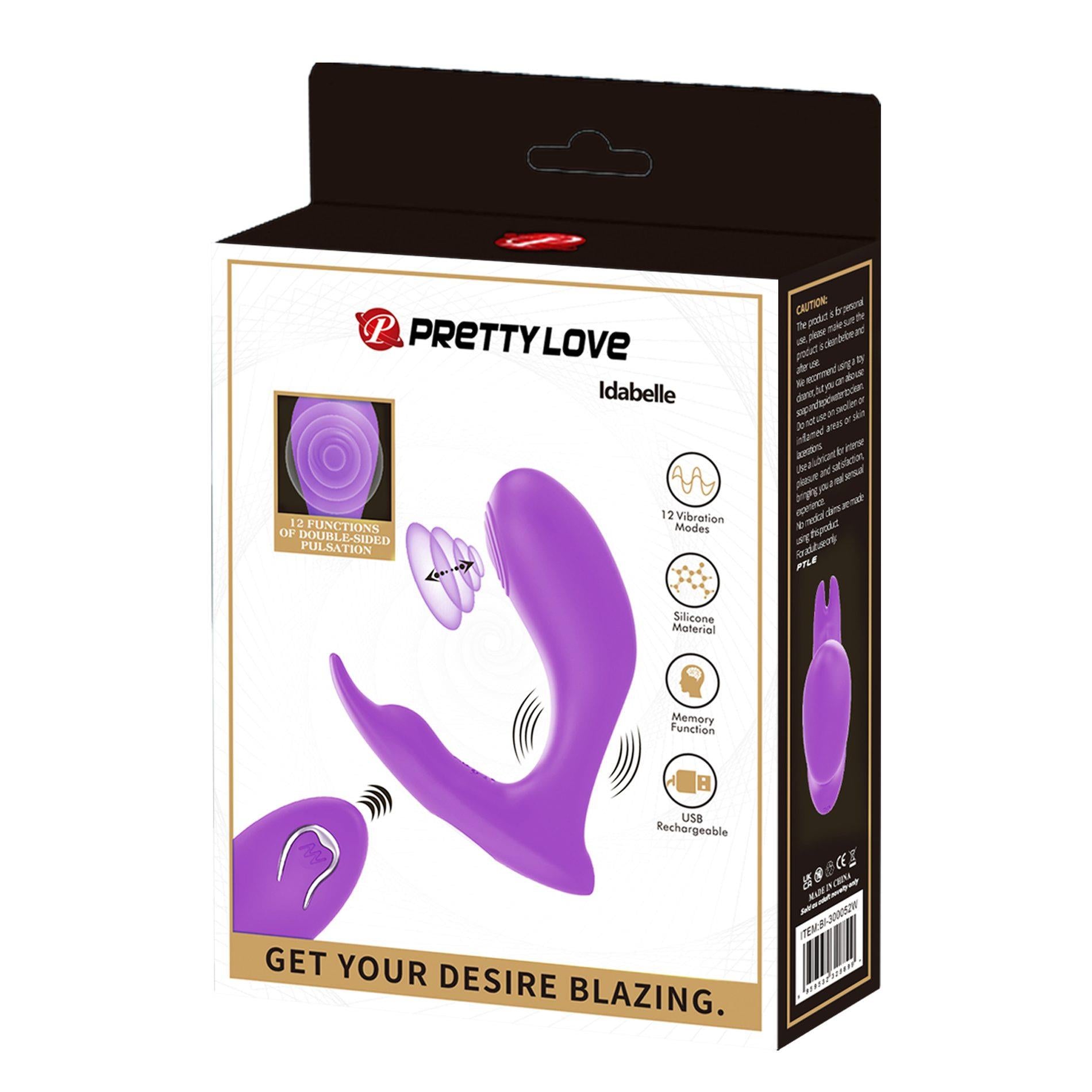 10-PRETTY LOVE - Idabelle Purple, 12 vibration functions 12 pulse wave settings Wireless remote control-10
