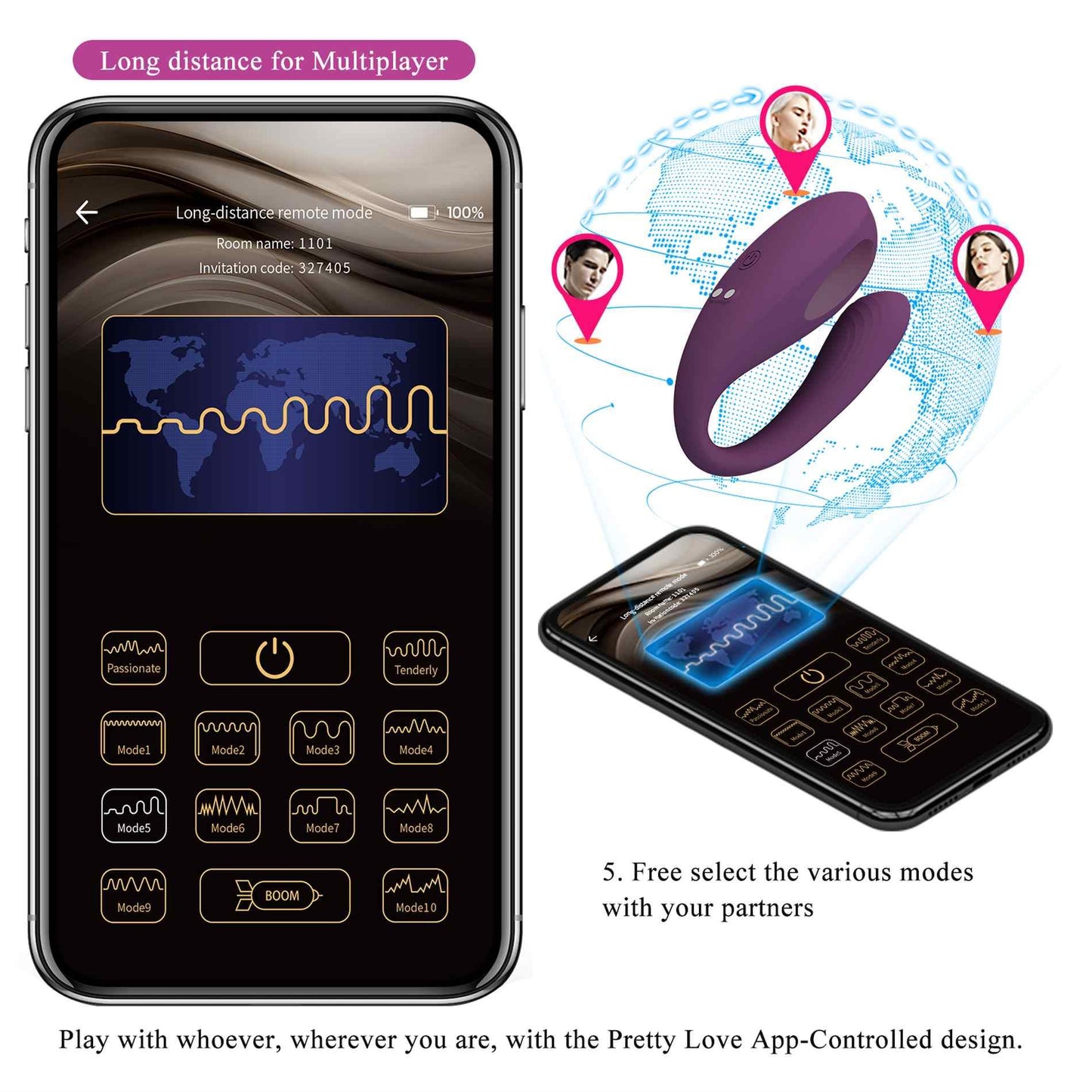 19-PRETTY LOVE - Aari, 10 vibration functions Mobile APP Long-distance Control 10 thumping functions-19