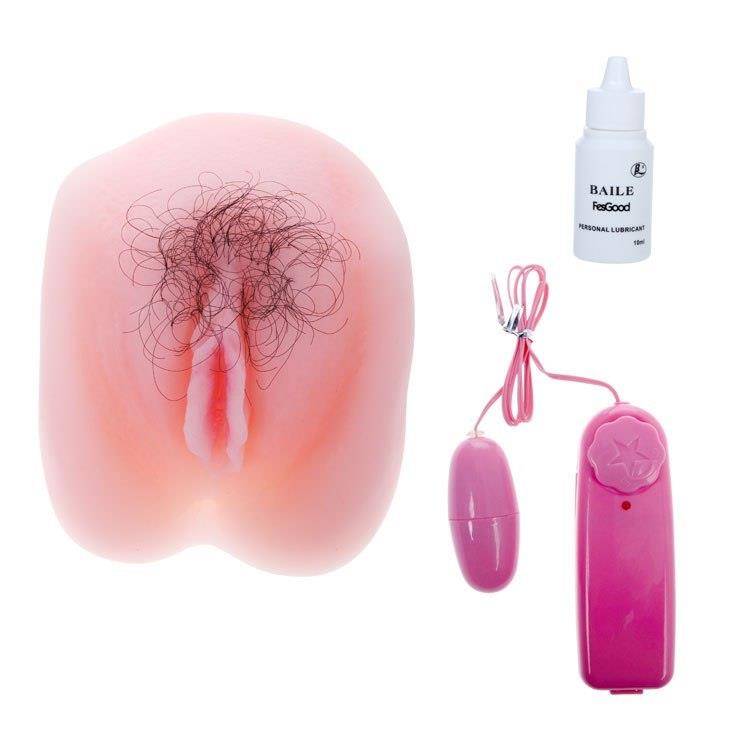 6-Sztuczna cipka z włosami masturbator 2 dziury-6