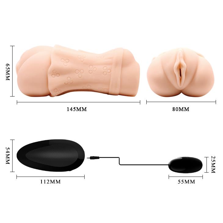 5-Wibrująca pochwa cipka masturbator sztuczna skóra-5