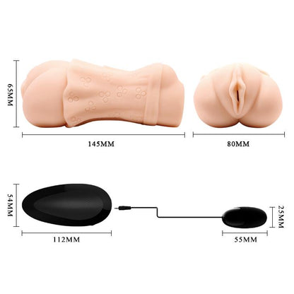 5-Wibrująca pochwa cipka masturbator sztuczna skóra-5