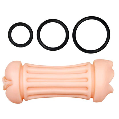 4-Masturbator cipka usta + 3x pierścień na penisa-4