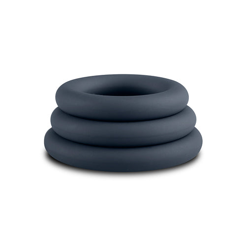 8-3-Piece Cock Ring Set - Grey-8