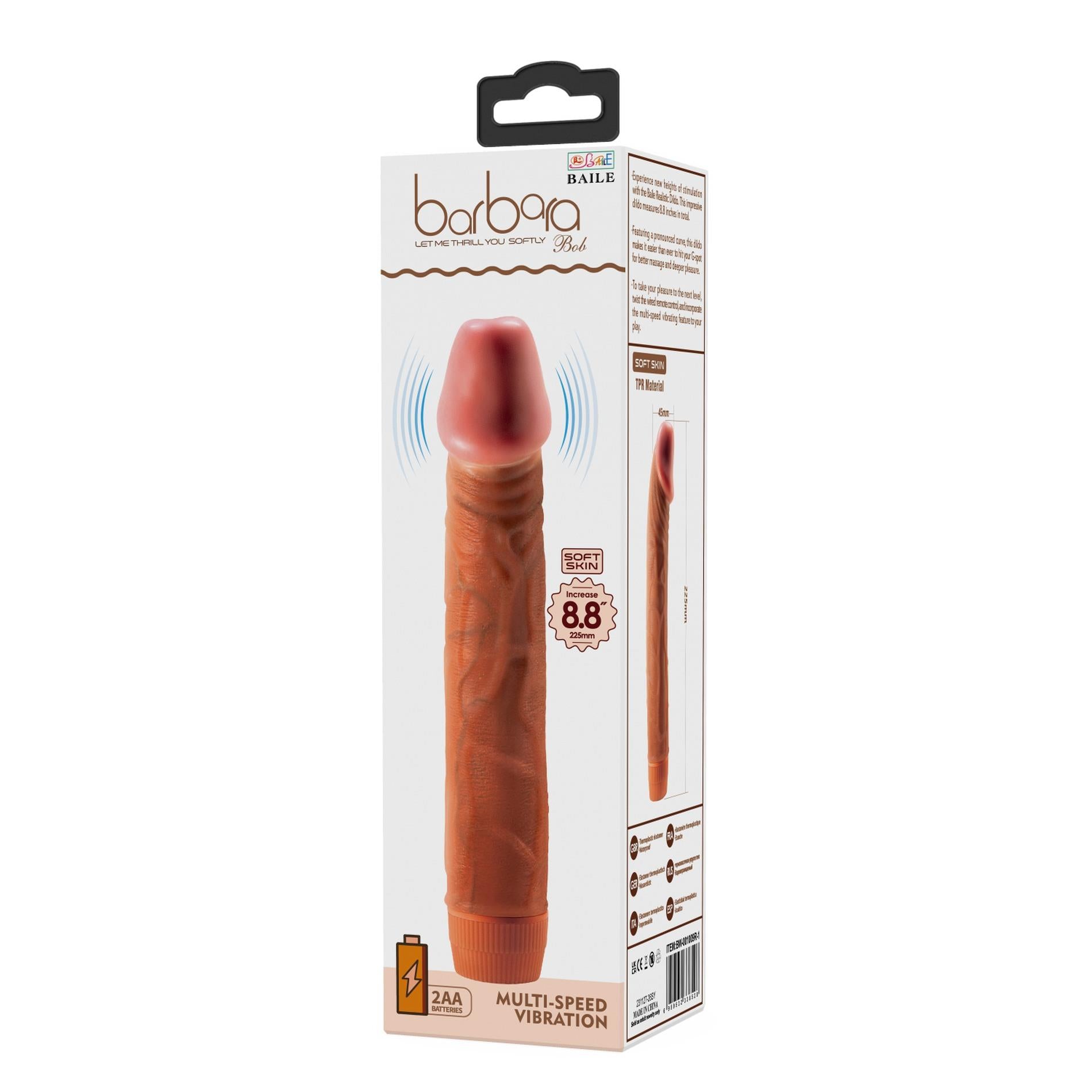 9-BAILE - barbara Bob 8.8'', MULTI-SPEED VIBRATION, 2 AA batteries-9