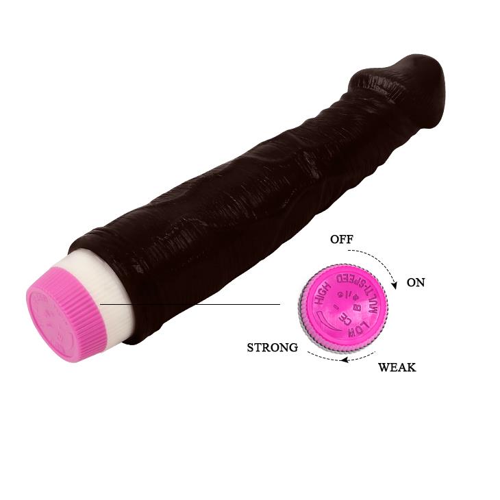 6-Realistyczny czarny penis wibrator naturalny 23cm-6