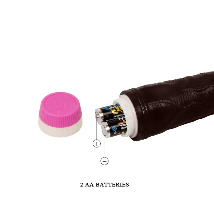 7-Realistyczny czarny penis wibrator naturalny 23cm-7