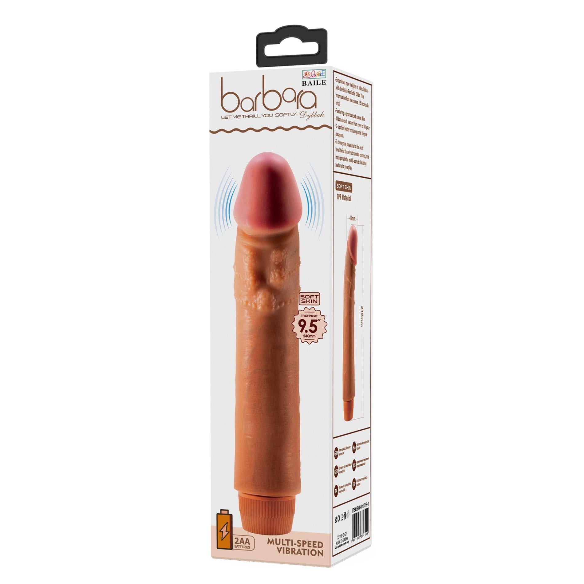 12-BAILE - barbara Dybbuk 9.5'', MULTI-SPEED VIBRATION, 2 AA batteries-12