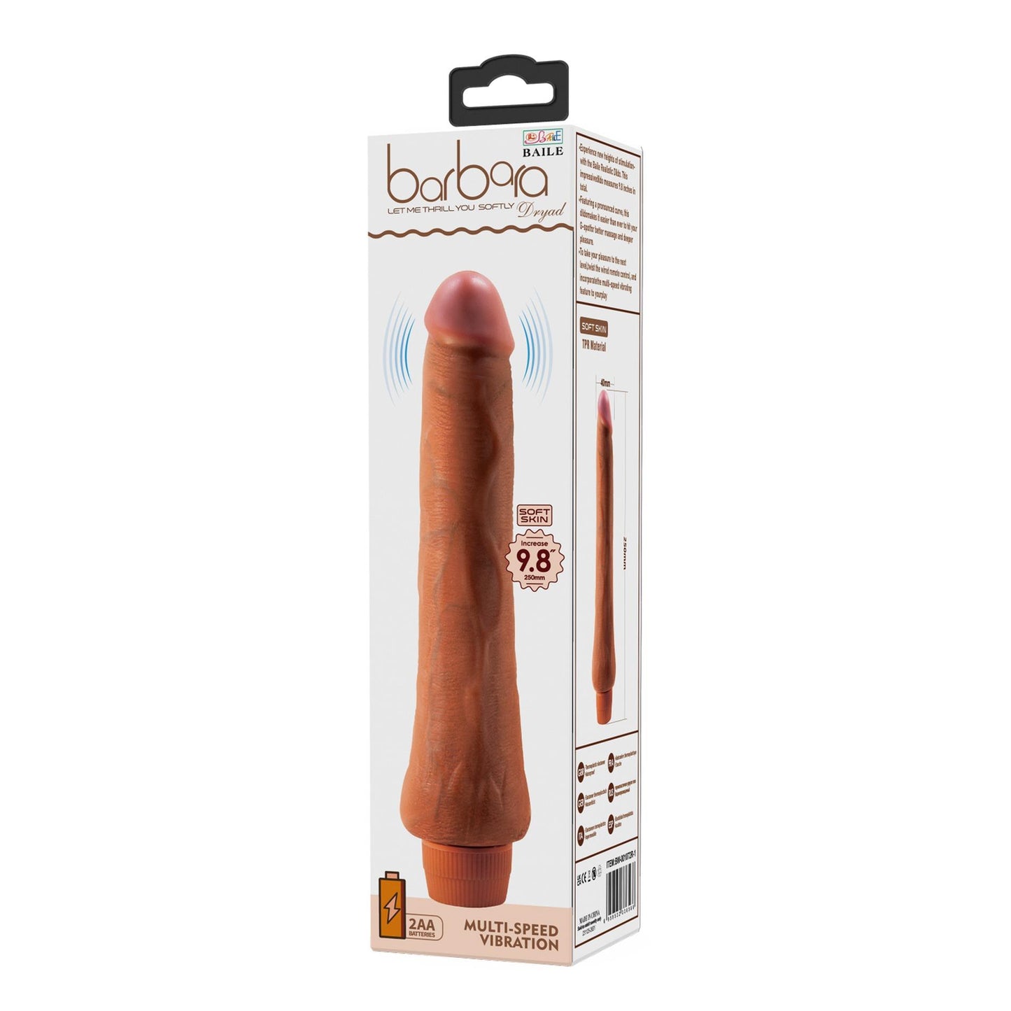 12-BAILE - barbara Dryad 9.8'', MULTI-SPEED VIBRATION, 2 AA batteries-12