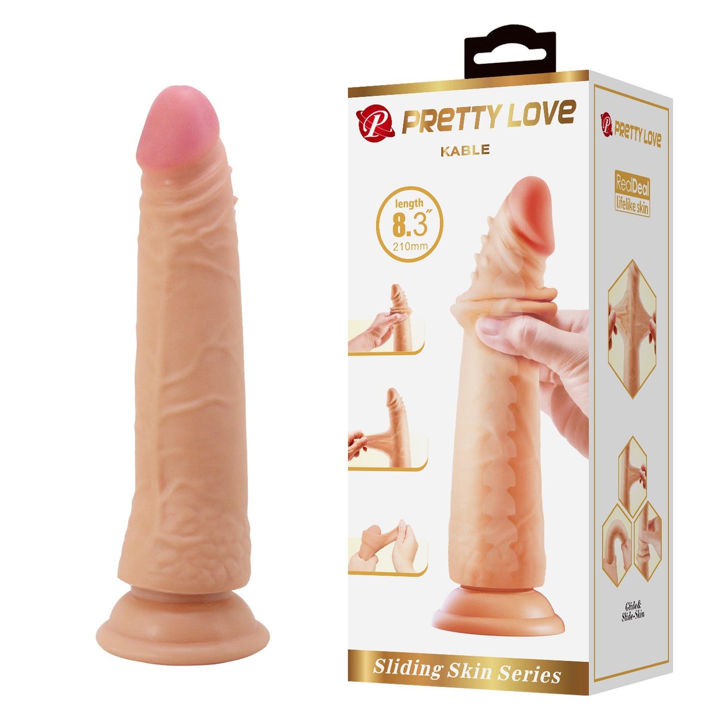1-PRETTY LOVE - KABLE 8.3"(210mm) Sliding Skin Series TPR / ABS, Bendable Suction base-1