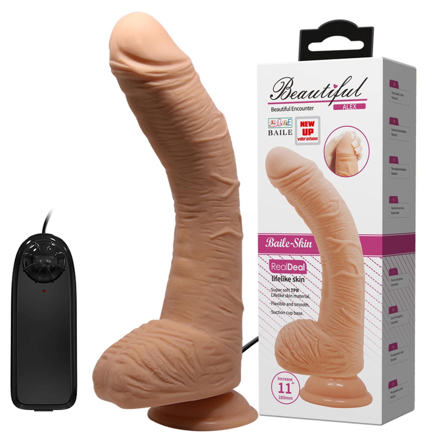 1-Dildo zakrzywiony penis przyssawka pilot 28 cm-1