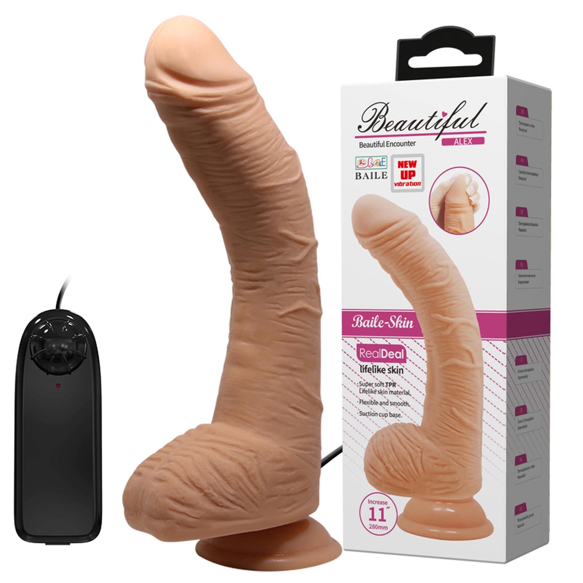 1-Dildo zakrzywiony penis przyssawka pilot 28 cm-1