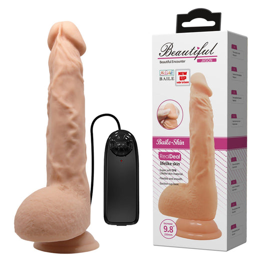 1-Sztuczny penis dildo realistyczne wibracje 24 cm-1
