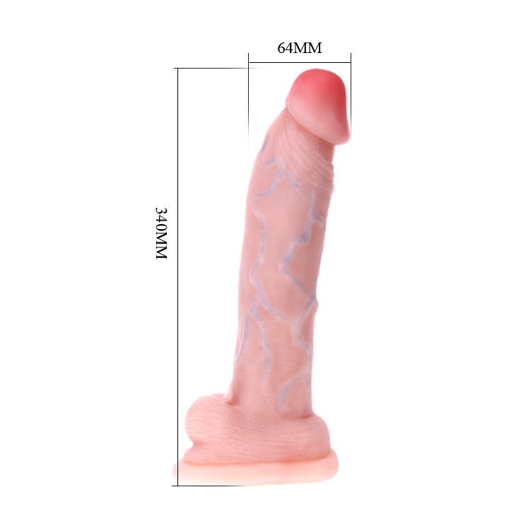 6-Duży gruby penis naturalny przyssawka dildo 34cm-6
