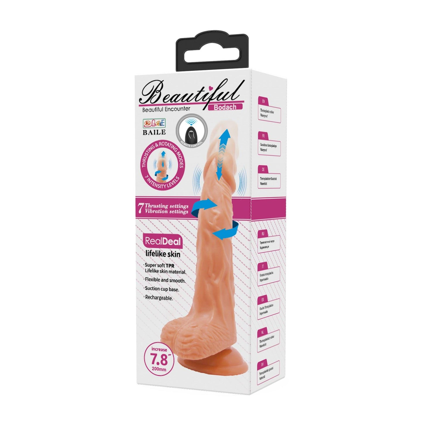 7-BAILE - Bodach 7,8'', 7 vibration functions 7 rotation functions Thrusting Wireless remote control Suction base-7