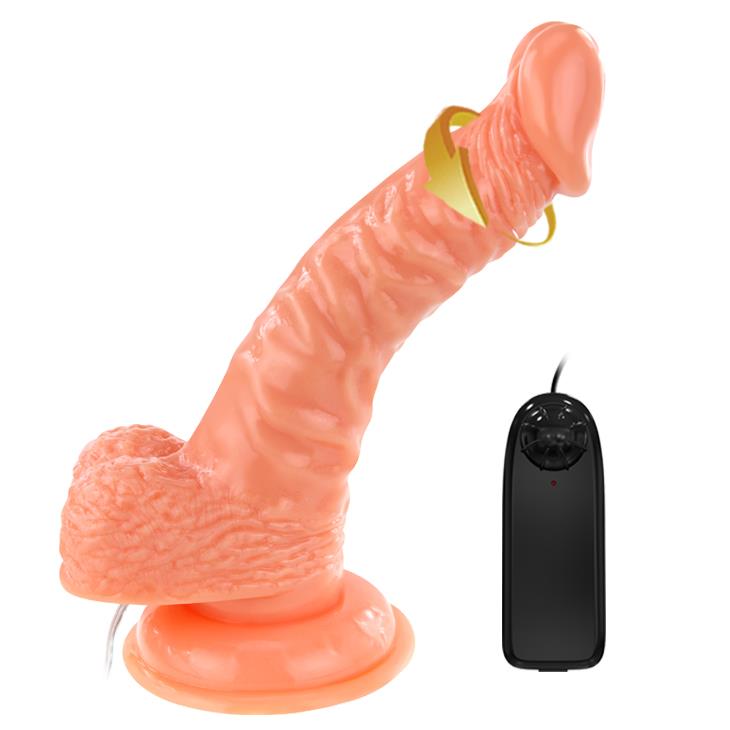 1-Wibrujący żylasty realistyczny penis z przyssawką-1