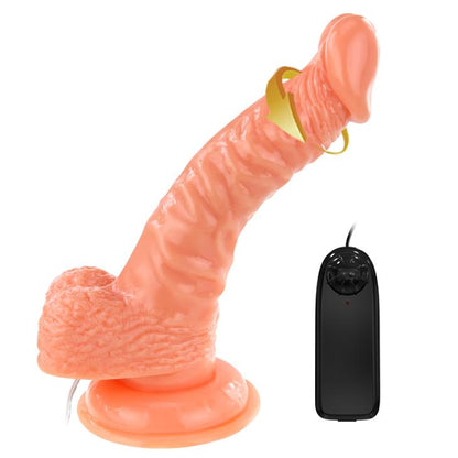 1-Wibrujący żylasty realistyczny penis z przyssawką-1