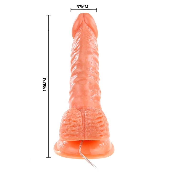 6-Wibrujący żylasty realistyczny penis z przyssawką-6