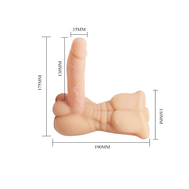 5-Wibrujące dildo męski tors penis członek 13cm-5