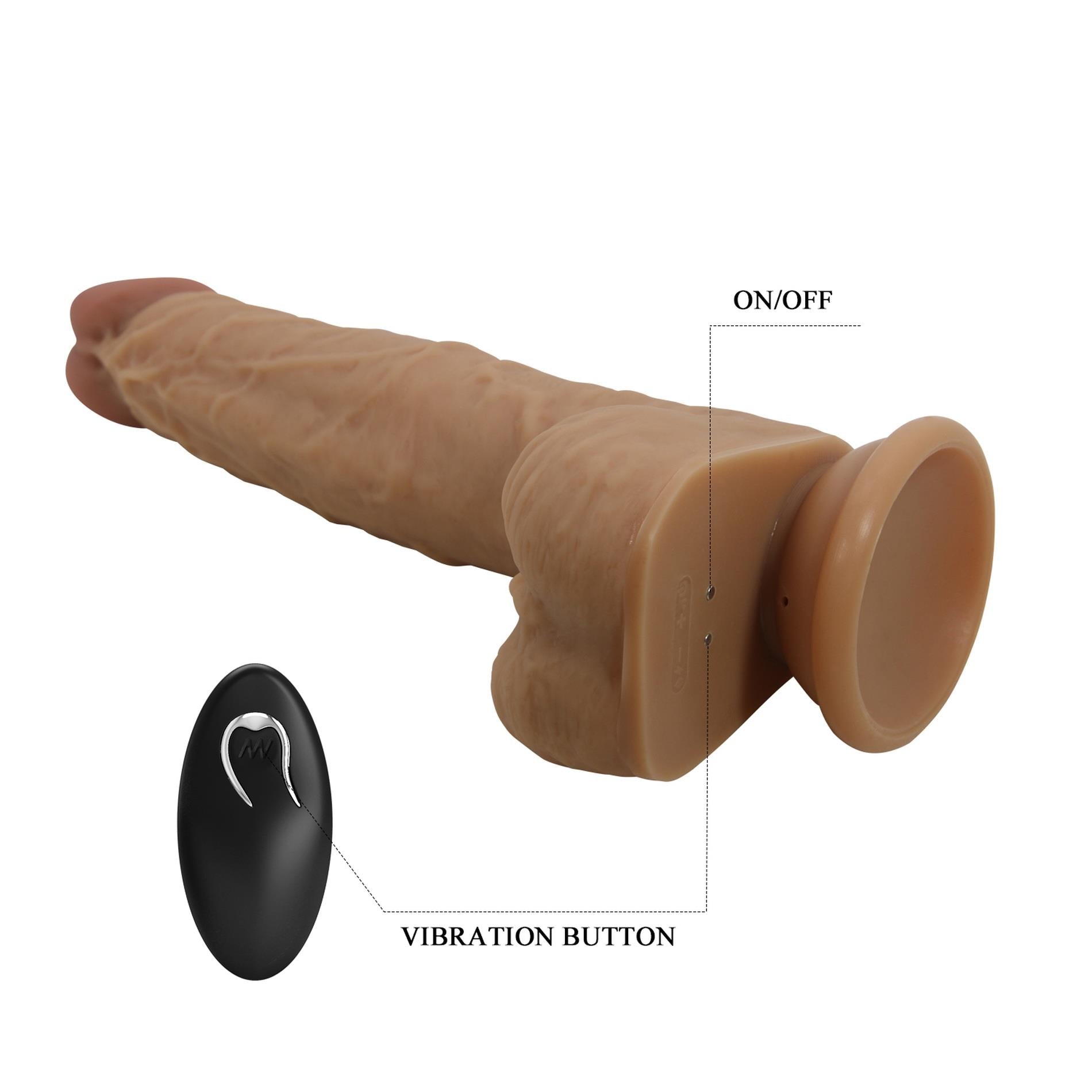 8-PRETTY LOVE - Jonathan 8,3'' Light Brown, 3 vibration functions Thrusting Wireless remote control-8
