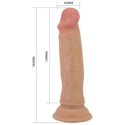 7-PRETTY LOVE - QUENTIN 7.2"(184mm)  Sliding Skin Series TPR, Suction base Bendable-7