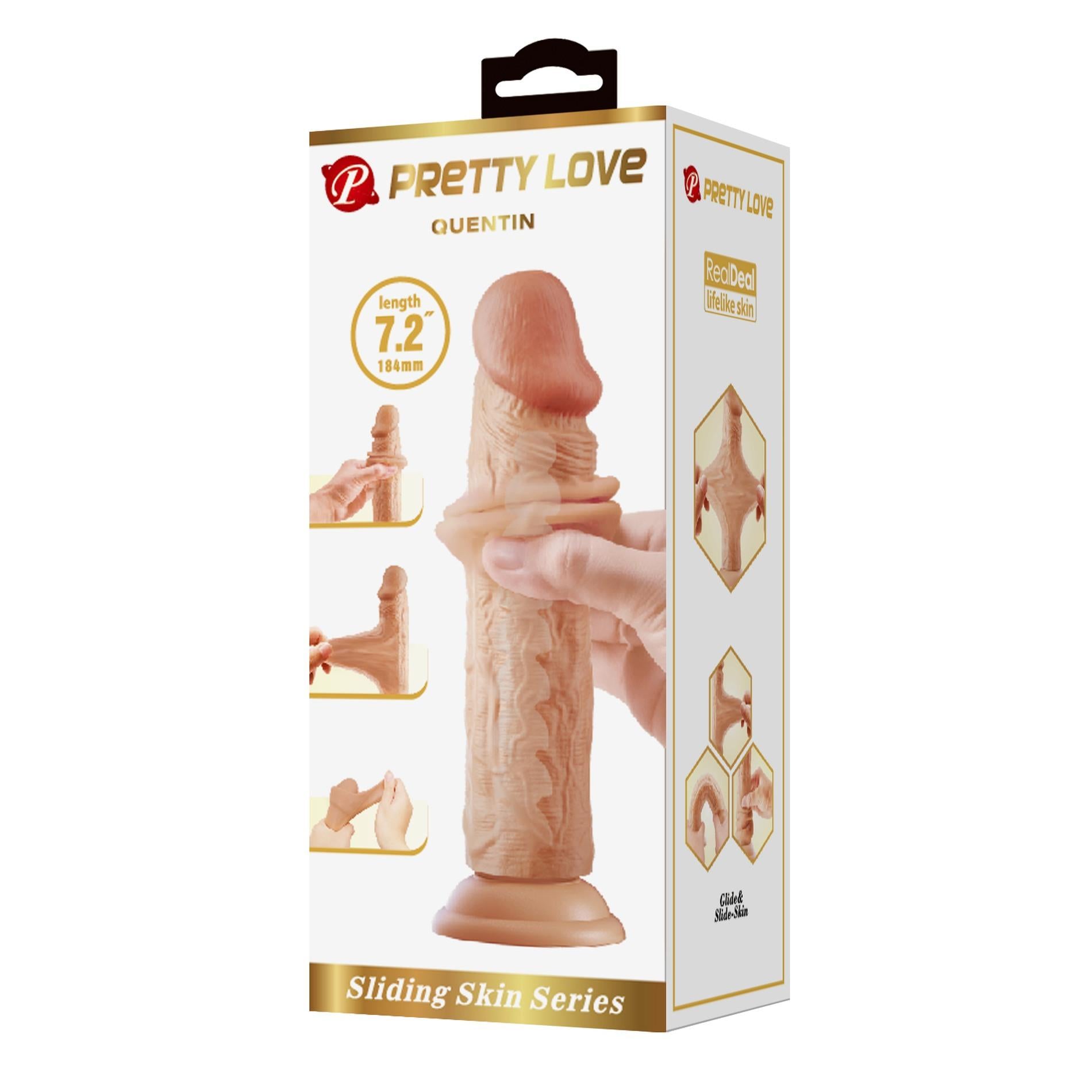 8-PRETTY LOVE - QUENTIN 7.2"(184mm)  Sliding Skin Series TPR, Suction base Bendable-8