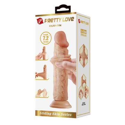 8-PRETTY LOVE - QUENTIN 7.2"(184mm)  Sliding Skin Series TPR, Suction base Bendable-8