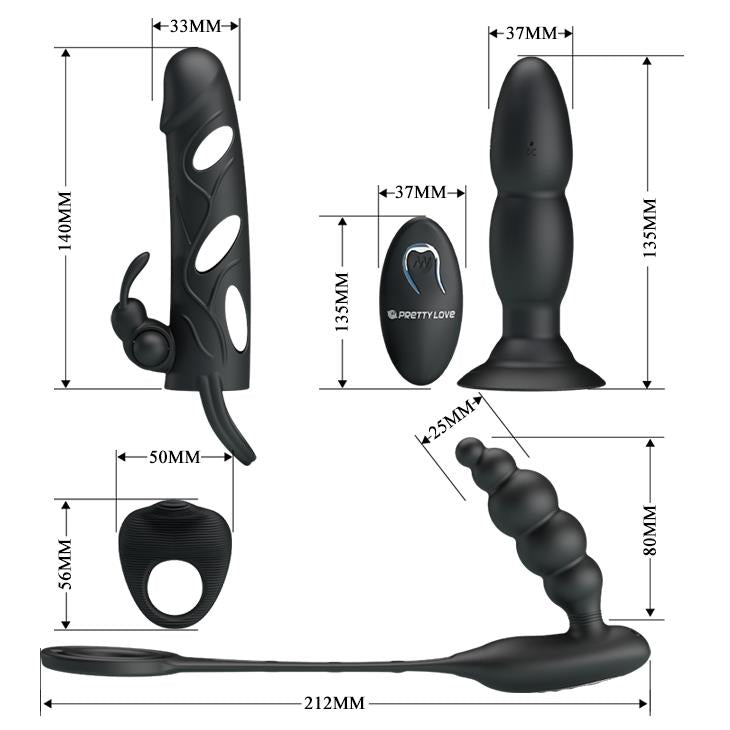 9-Zestaw erotyczny 4 cz plug ring nakładka na penisa-9
