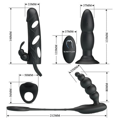 9-Zestaw erotyczny 4 cz plug ring nakładka na penisa-9