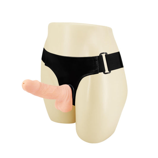 2-Czarna uprząż strap-on realistyczne dildo 15 cm-2