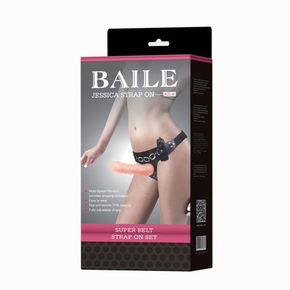7-Realistyczny penis na pasach wibrator strapon 19cm-7