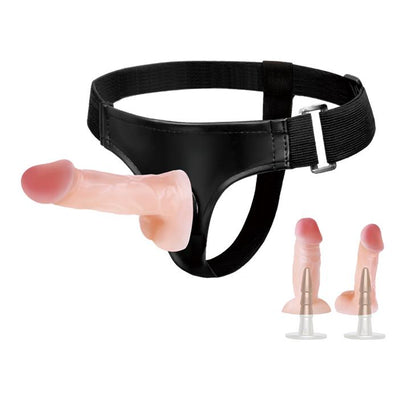 2-Zestaw strapon uprząż 2x dildo ralistyczne 10cm-2