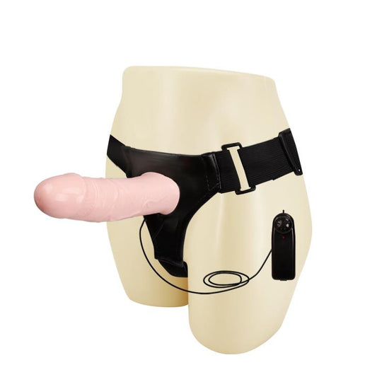 2-Wibrujący penis strapon proteza pusty środek 17cm-2