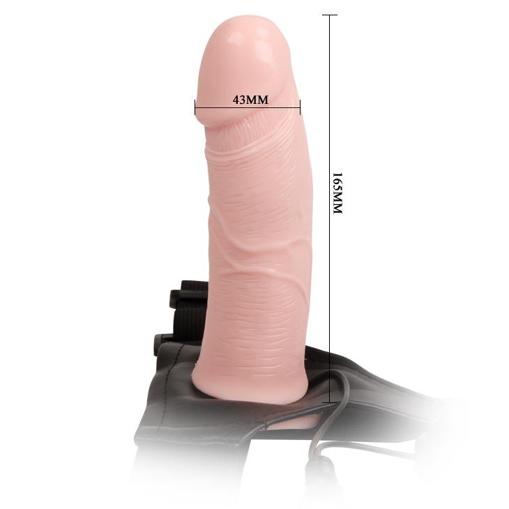 3-Wibrujący penis strapon proteza pusty środek 17cm-3