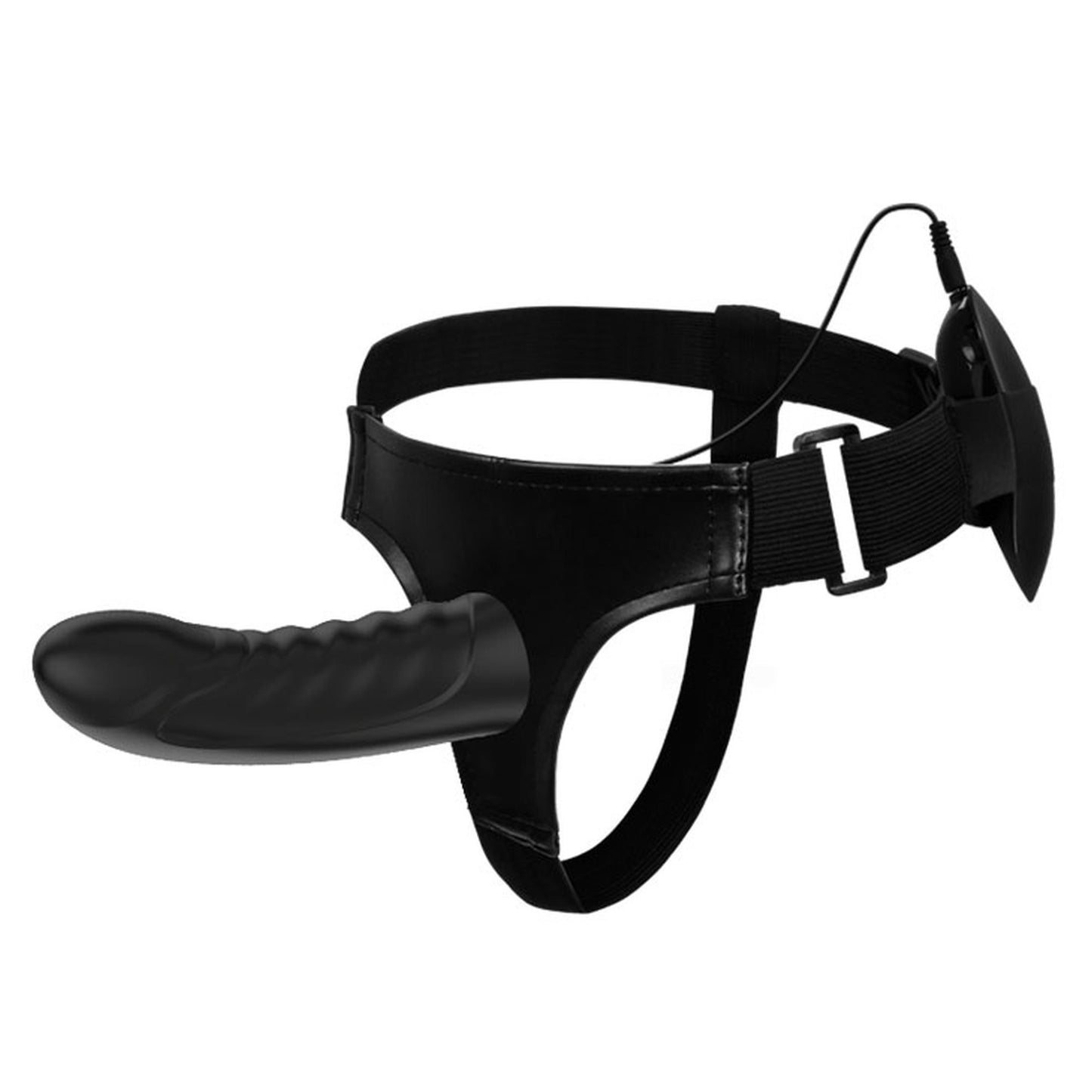 1-Majtki strap-on z wibrującym penisem kolor czarny-1