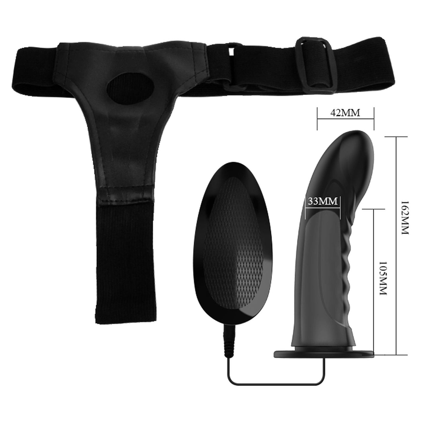 6-Majtki strap-on z wibrującym penisem kolor czarny-6