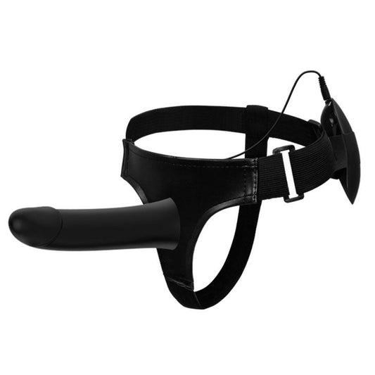 1-Penis na paskach strapon wibrujący z uprzężą 17 cm-1